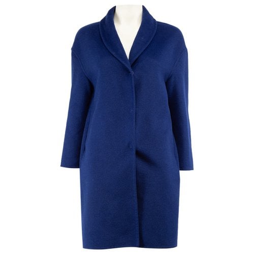 Pre-owned Prada Wool Coat In Blue