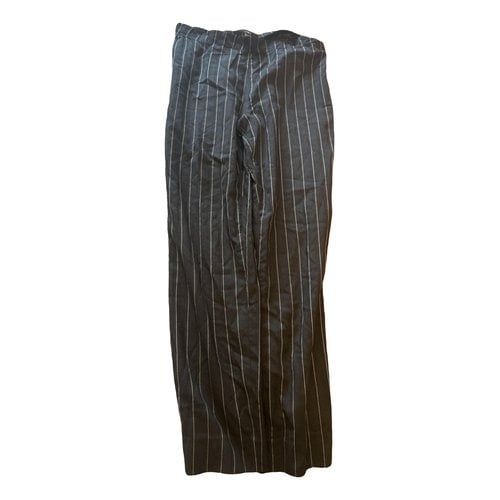 Pre-owned Ralph Lauren Wool Straight Pants In Black