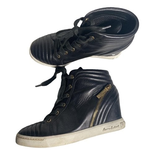 Pre-owned Pierre Balmain Leather Trainers In Black