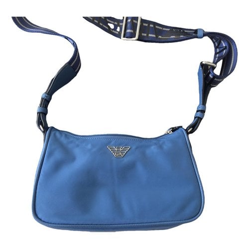 Pre-owned Emporio Armani Cloth Crossbody Bag In Blue