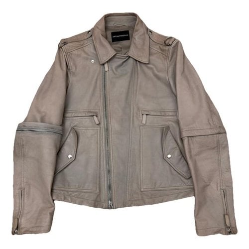 Pre-owned Emporio Armani Leather Vest In Grey