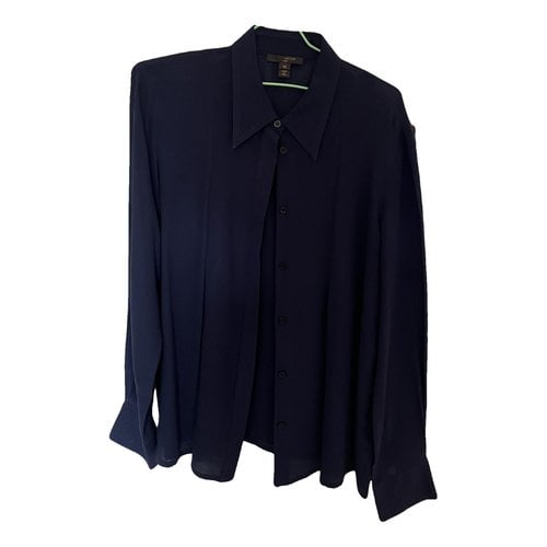 Pre-owned Louis Vuitton Silk Shirt In Navy