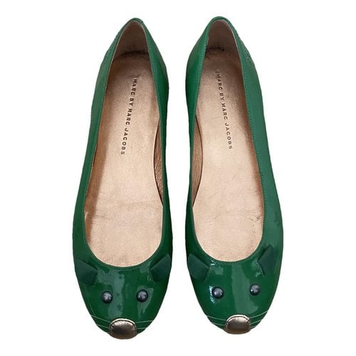 Pre-owned Marc By Marc Jacobs Leather Ballet Flats In Green