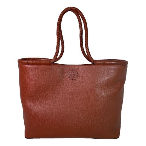 Pre-owned Tory Burch Leather Tote In Orange