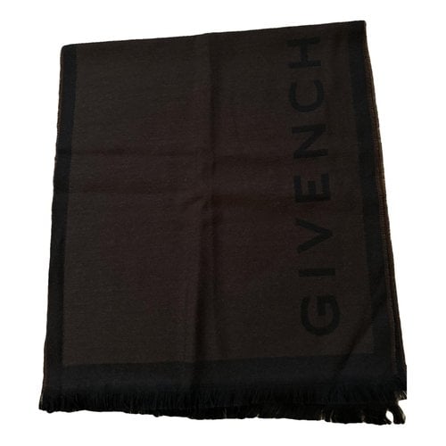 Pre-owned Givenchy Wool Scarf & Pocket Square In Brown