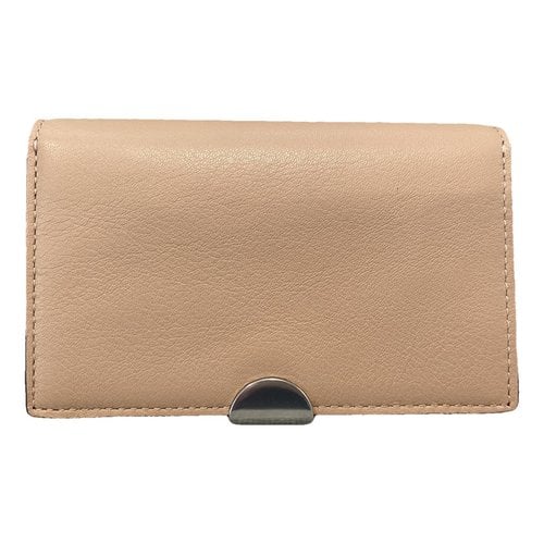 Pre-owned Coach Leather Wallet In Beige