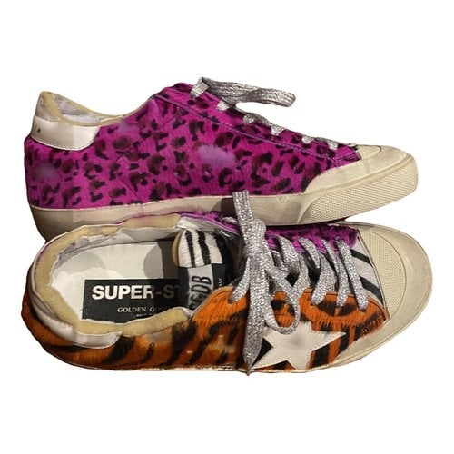 Pre-owned Golden Goose Superstar Faux Fur Trainers In Multicolour