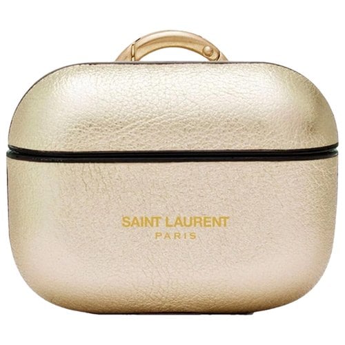 Pre-owned Saint Laurent Leather Purse In Gold