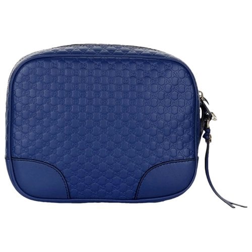 Pre-owned Gucci Bree Leather Crossbody Bag In Blue