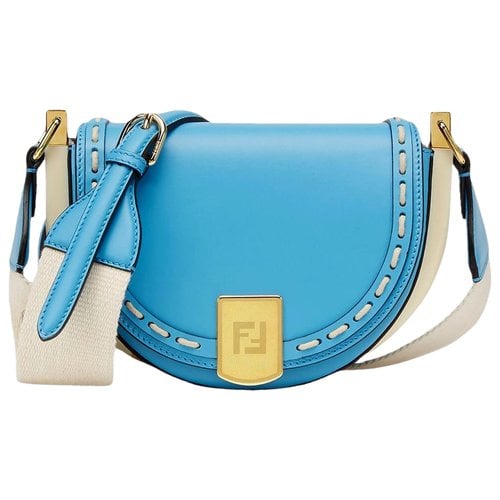 Pre-owned Fendi Moonlight Leather Crossbody Bag In Blue