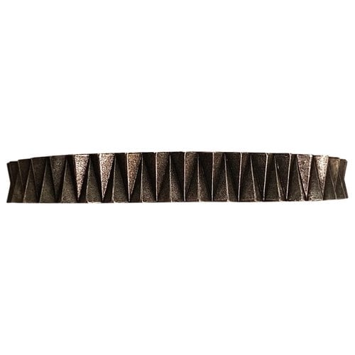 Pre-owned Saint Laurent Leather Bracelet In Silver