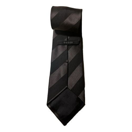 Pre-owned Gucci Silk Tie In Black