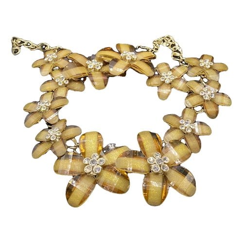 Pre-owned Kenneth Jay Lane Crystal Necklace In Brown