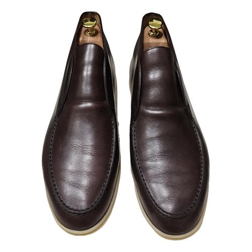 Pre-owned Loro Piana Leather Flats In Brown