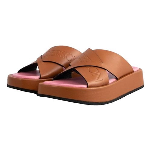 Pre-owned Jw Anderson Leather Sandal In Camel