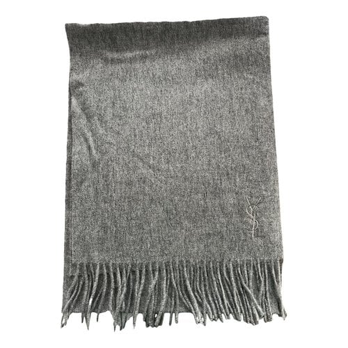 Pre-owned Saint Laurent Cashmere Scarf In Grey
