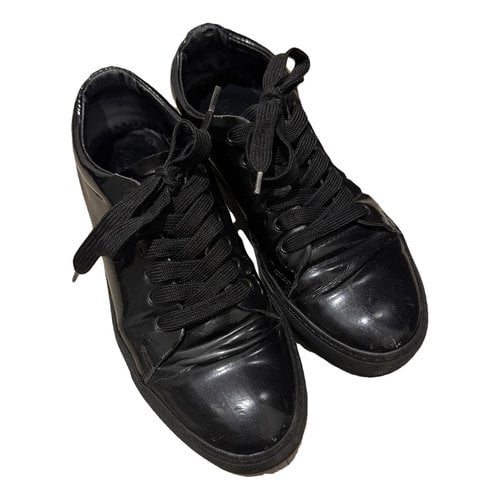 Pre-owned Acne Studios Patent Leather Trainers In Black
