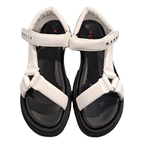 Pre-owned Marni Leather Sandal In White