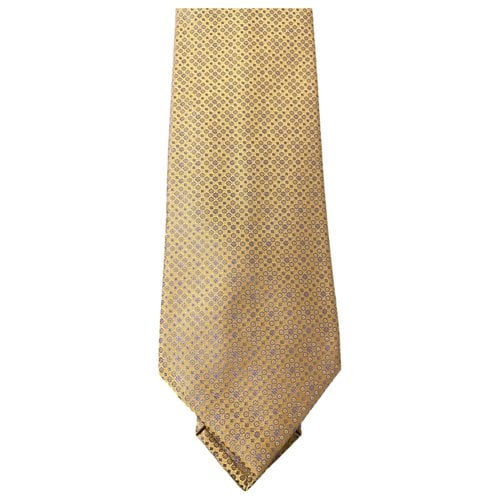 Pre-owned Stefano Ricci Silk Tie In Yellow