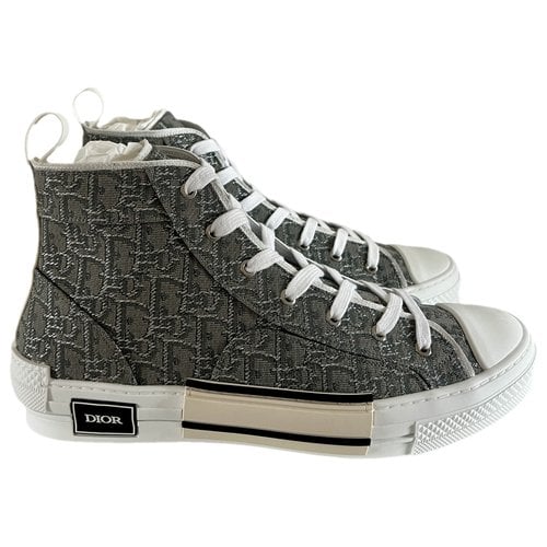 Pre-owned Dior B23 Cloth High Trainers In Grey