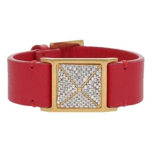 Pre-owned Valentino Garavani Leather Bracelet In Red