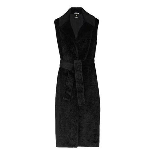 Pre-owned Msgm Velvet Coat In Black
