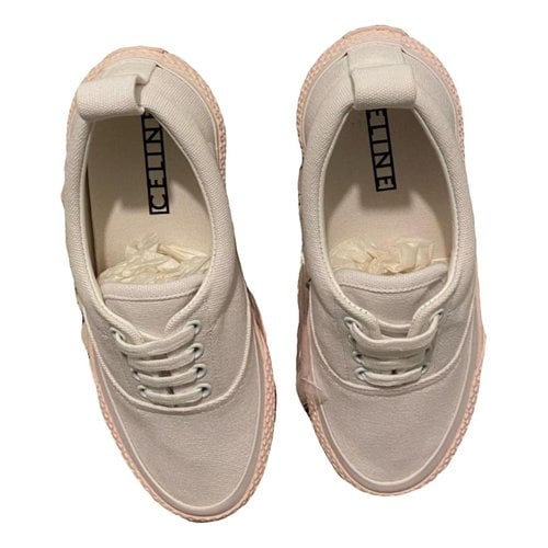Pre-owned Celine Elliot Cloth Trainers In White