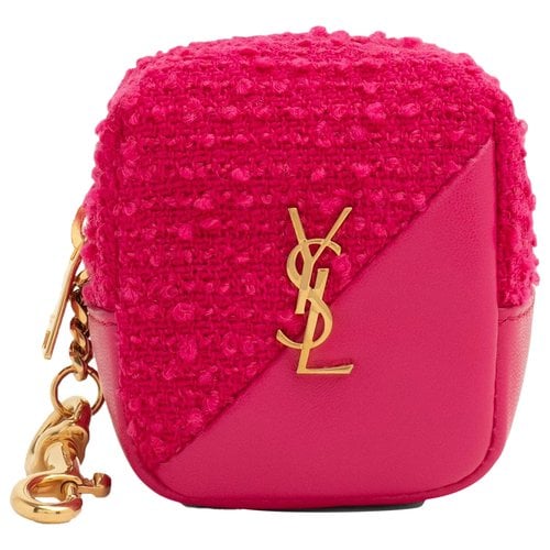 Pre-owned Saint Laurent Leather Key Ring In Pink