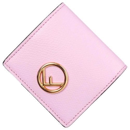Pre-owned Fendi Baguette Leather Wallet In Pink