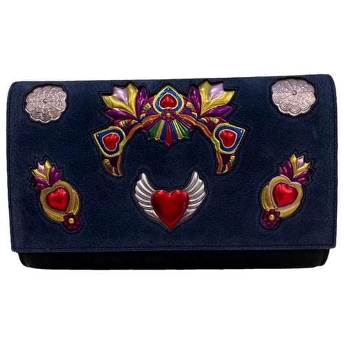 Pre-owned Christian Louboutin Paloma Leather Mini Bag In Blue
