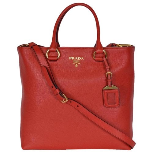 Pre-owned Prada Re-edition 2000 Leather Tote In Red