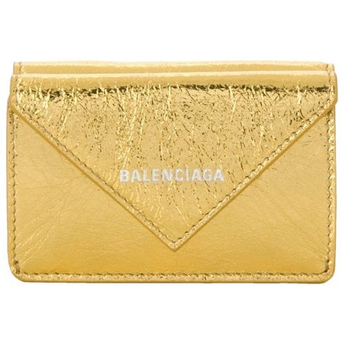 Pre-owned Balenciaga Leather Wallet In Gold