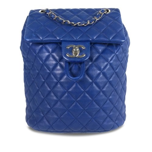 Pre-owned Chanel Urban Spirit Leather Backpack In Blue