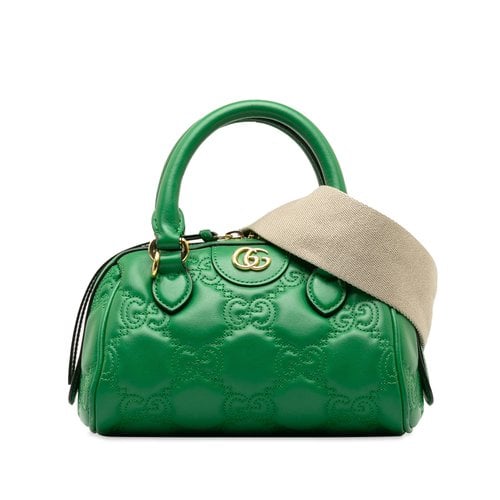 Pre-owned Gucci Marmont Leather Crossbody Bag In Green