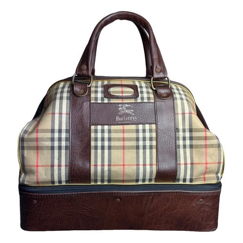 Pre-owned Burberry Leather Travel Bag In Brown