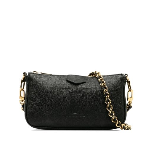 Pre-owned Louis Vuitton Pochette Accessoire Leather Crossbody Bag In Black