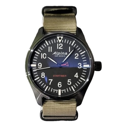 Pre-owned Alpina Startimer Pilot Watch In Black
