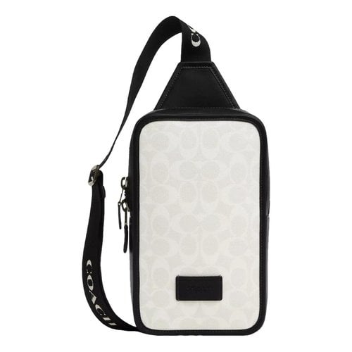 Pre-owned Coach Leather Weekend Bag In White