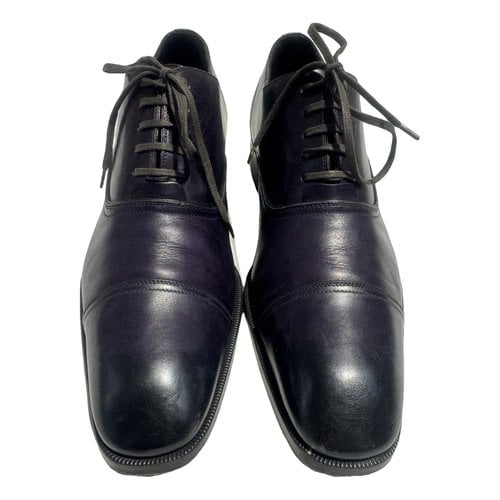 Pre-owned Tom Ford Leather Lace Ups In Purple