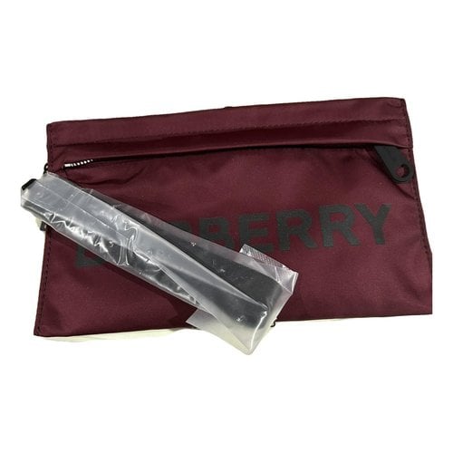 Pre-owned Burberry Clutch Bag In Burgundy
