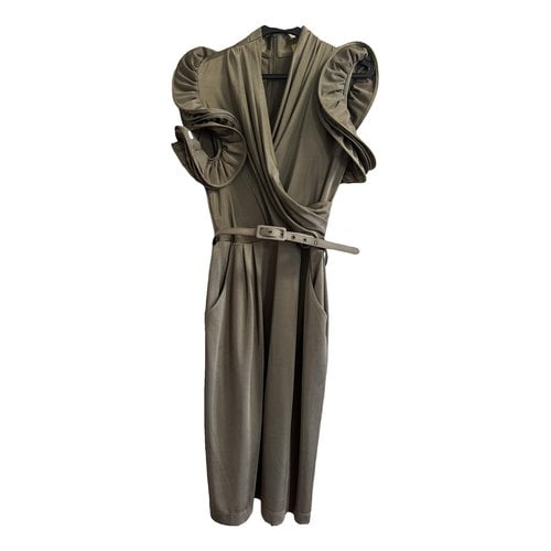 Pre-owned Catherine Malandrino Silk Mid-length Dress In Metallic