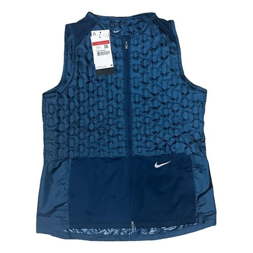 Pre-owned Nike Cardi Coat In Blue