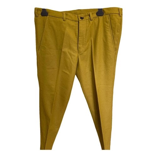 Pre-owned Ann Demeulemeester Wool Trousers In Yellow