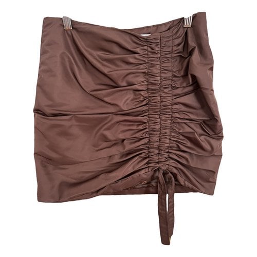 Pre-owned Ganni Mini Skirt In Brown