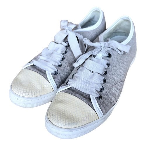 Pre-owned Lanvin Cloth Trainers In Beige