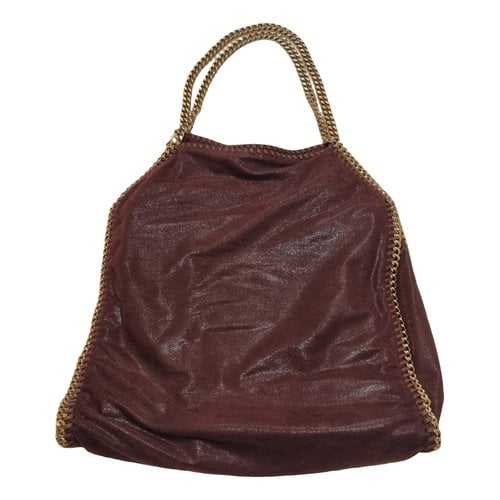Pre-owned Stella Mccartney Falabella Vegan Leather Handbag In Burgundy