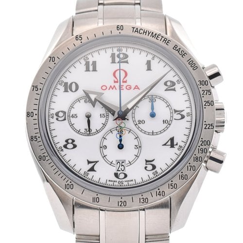 Pre-owned Omega Speedmaster Watch In White