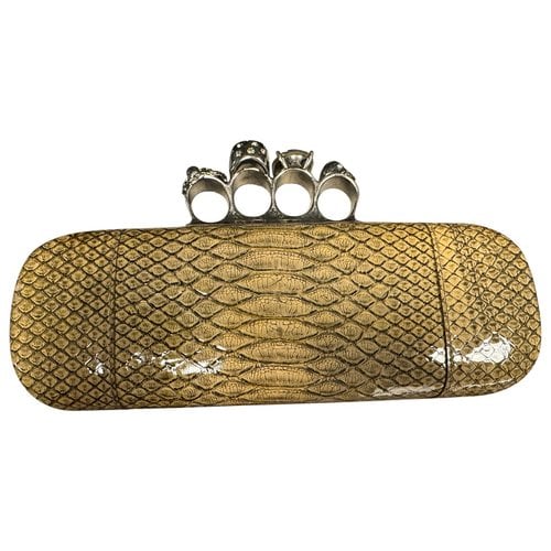 Pre-owned Alexander Mcqueen Knuckle Leather Clutch Bag In Multicolour