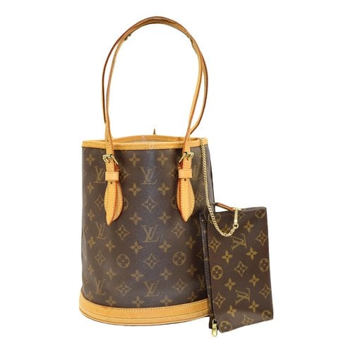 Pre-owned Louis Vuitton Bucket Leather Handbag In Brown