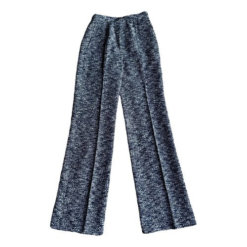 Pre-owned Chanel Straight Pants In Grey